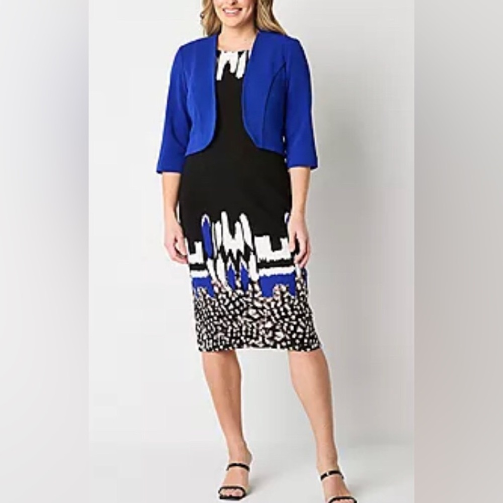 NEW Maya Brooke Womens‎ Bordered Jacket Dress Set